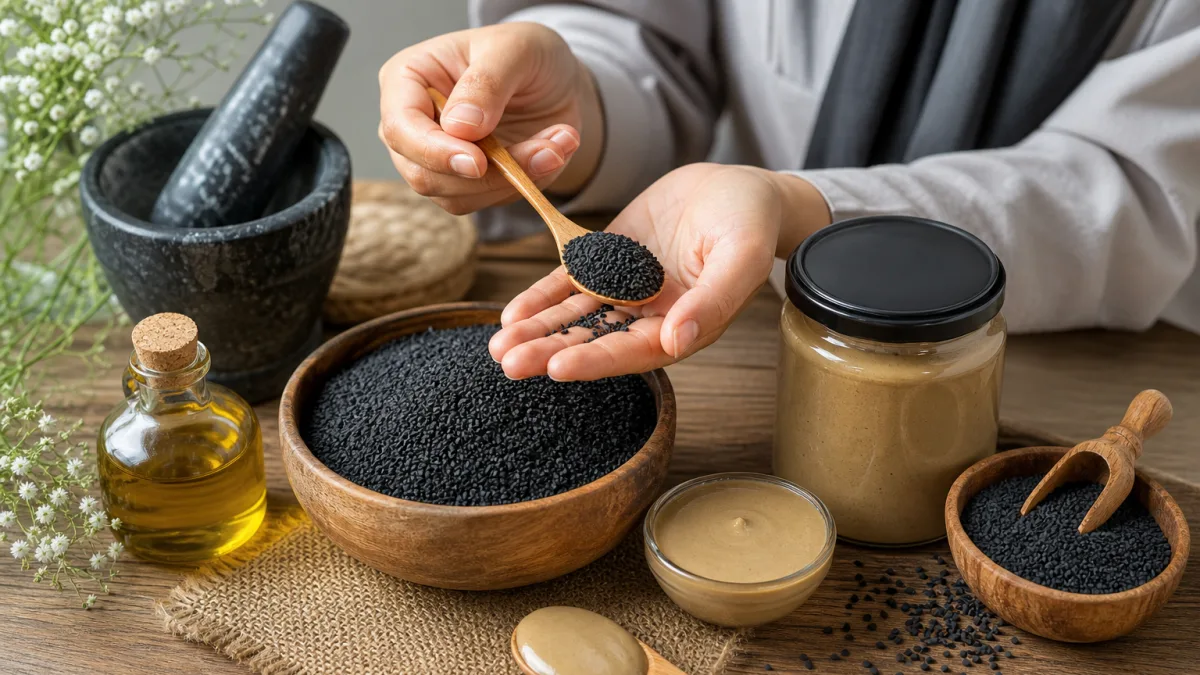 معجون سیاه دانه با ارده یا عسل؟